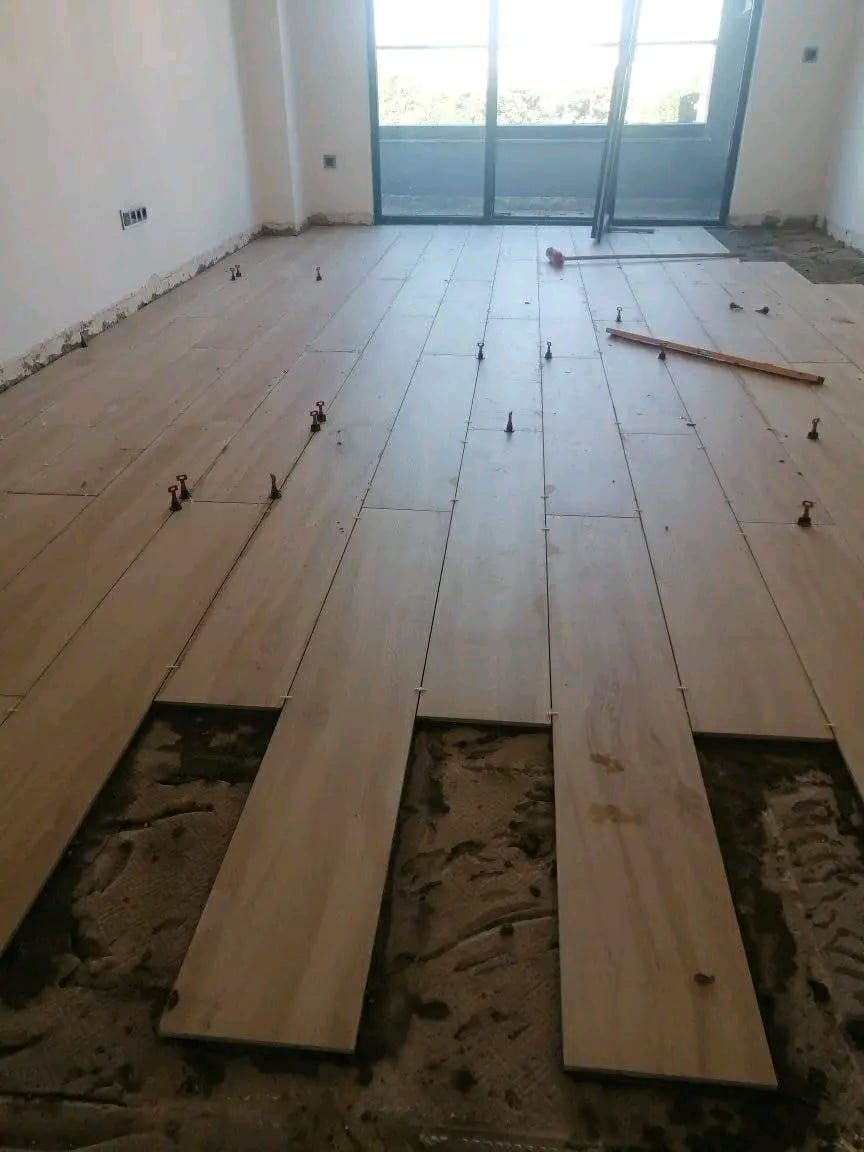 Piso com efeito madeira